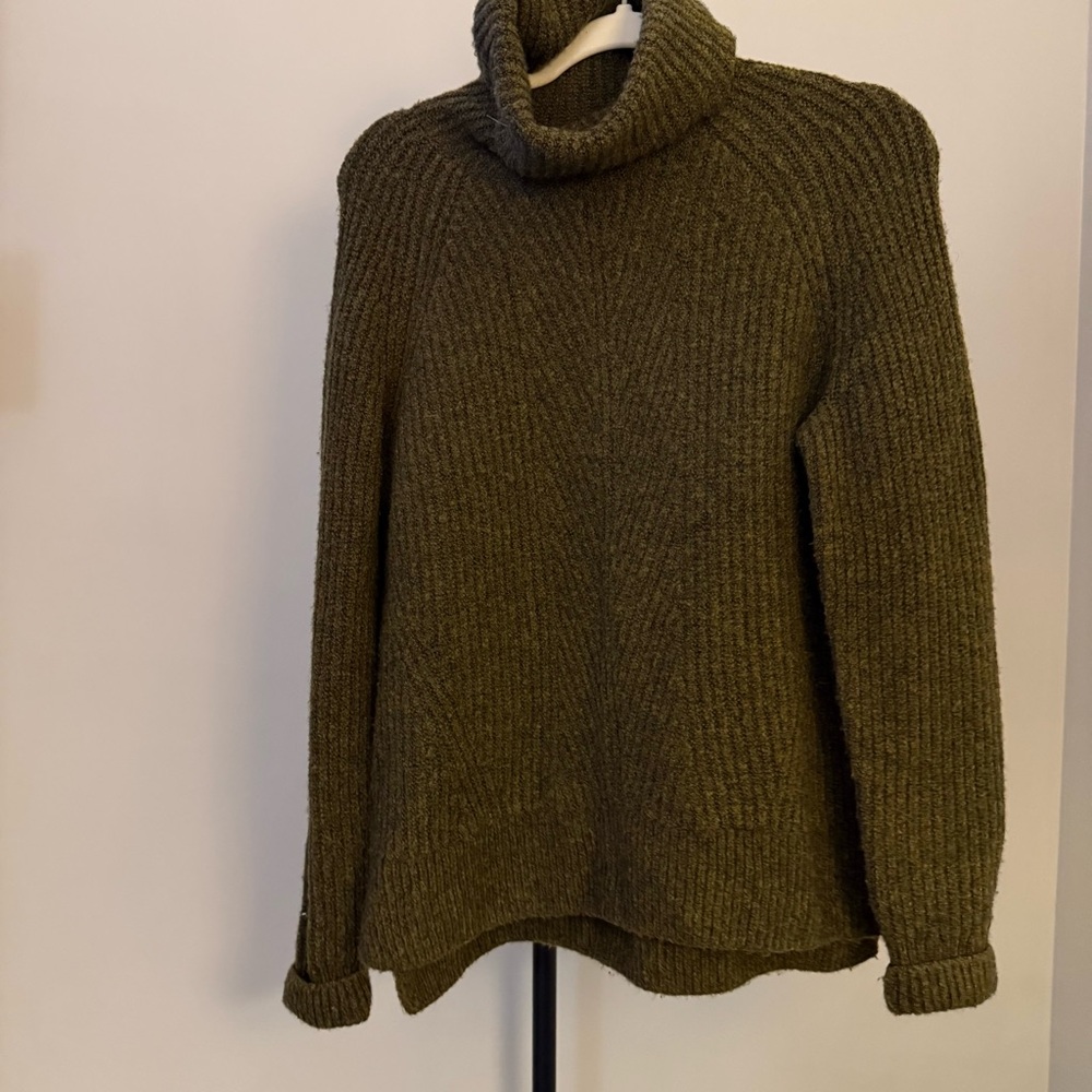 Madewell Mossy Green Cowl Neck Sweater